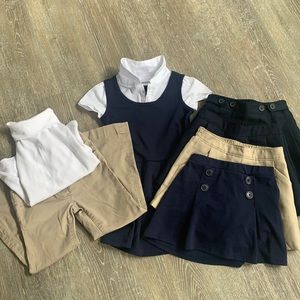 Size 4 Navy, Khaki, and White uniform Bundle